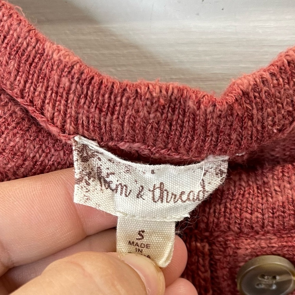 Hem & Thread Rust Red Ribbed Button-Front Tank Top - Picture 6 of 8